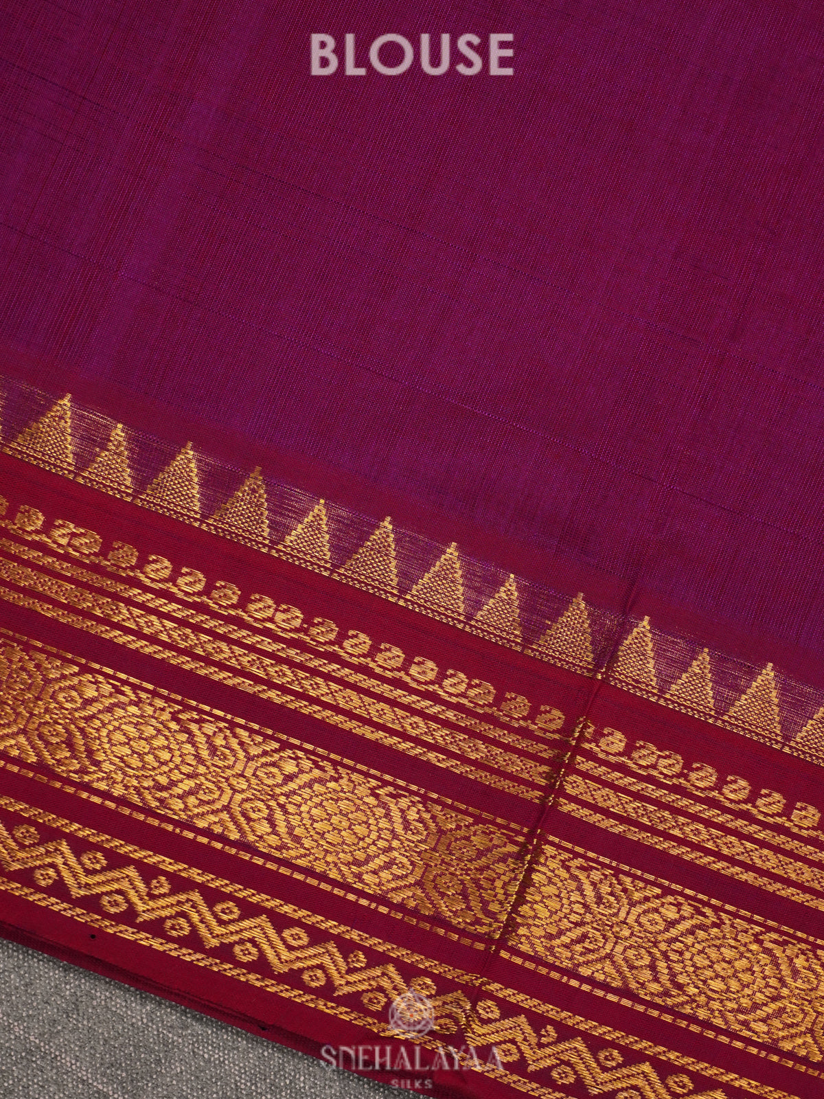 Orange Silk Cotton Saree with Zari Checks and Korvai Style Zari Border