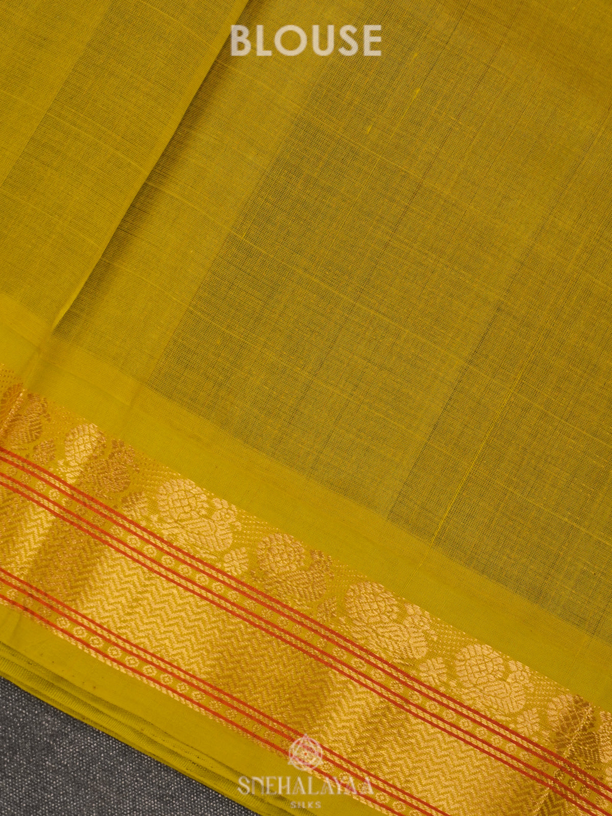 Navy Blue Kanchi Silk Cotton Saree with Zari Checks