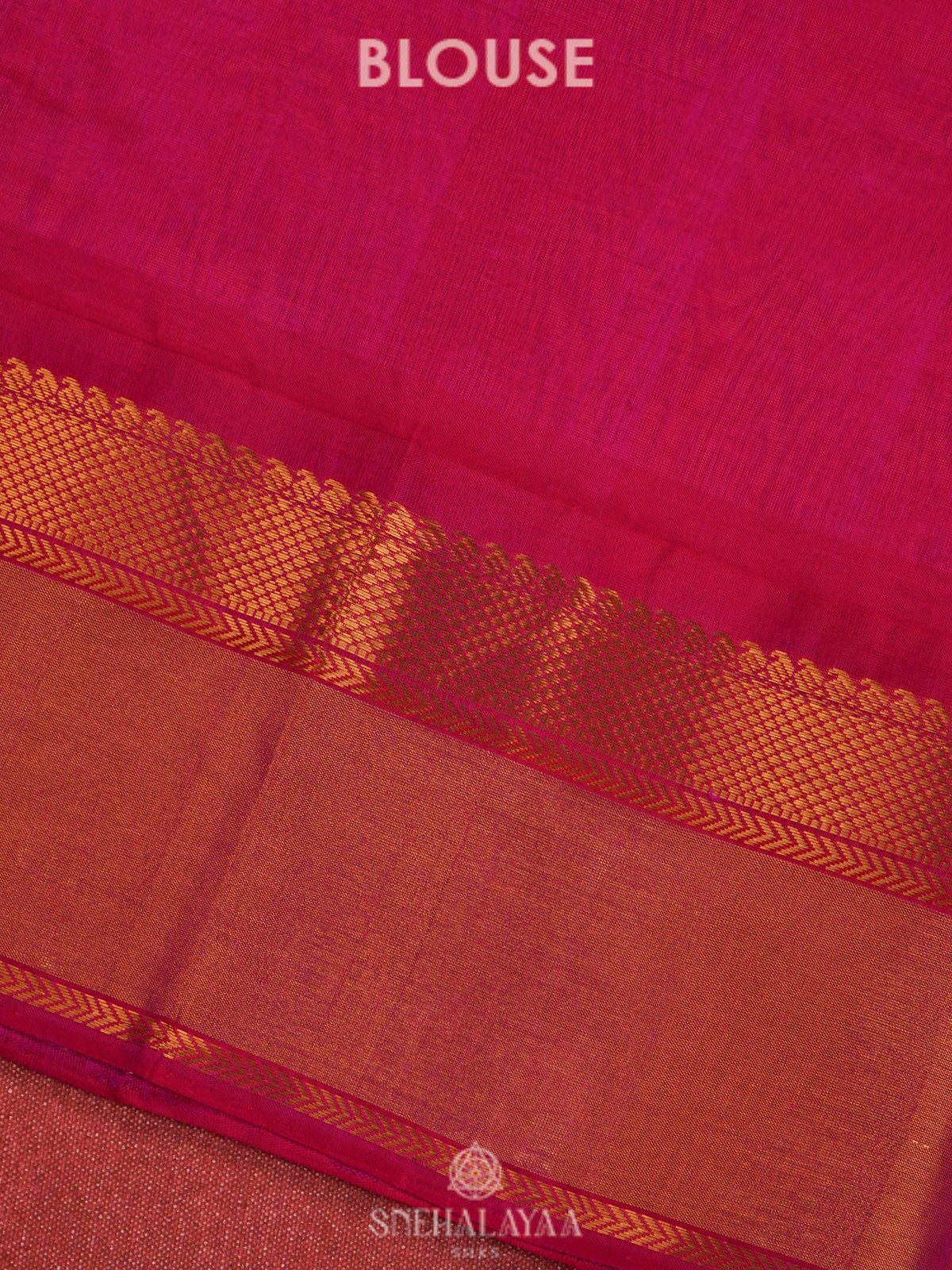 Orange Silk Cotton Saree with Zari Woven Buttas and Rich Golden Zari Border
