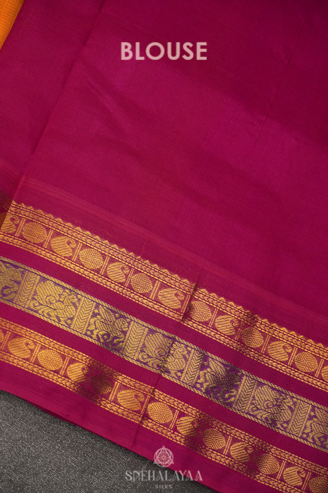 Orange  Vaira Oosi Kanchi Silk Cotton Saree