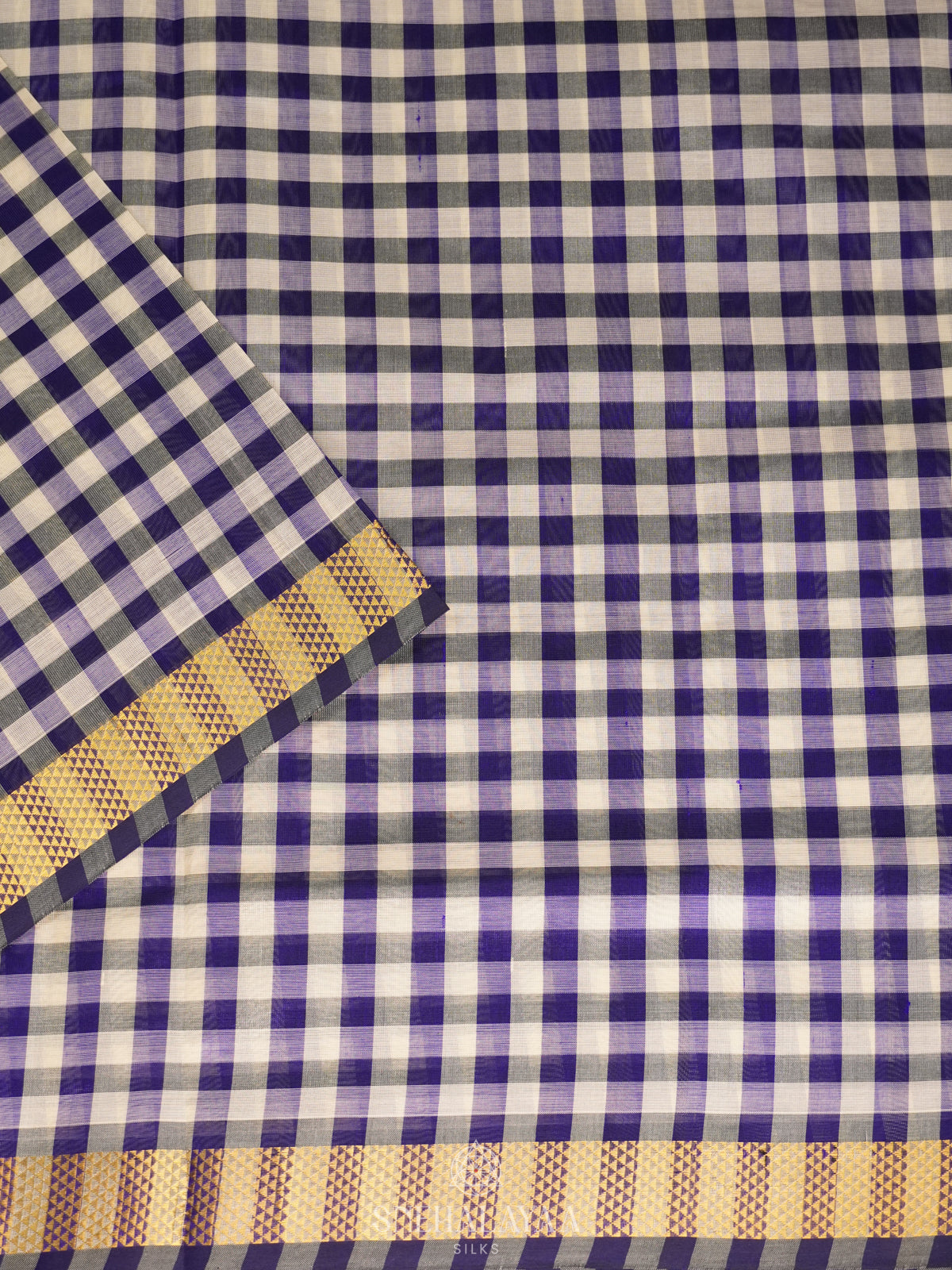 Multicolour Checked Silk Cotton Saree with Paalum Pazhamum Design and Zari Woven Border