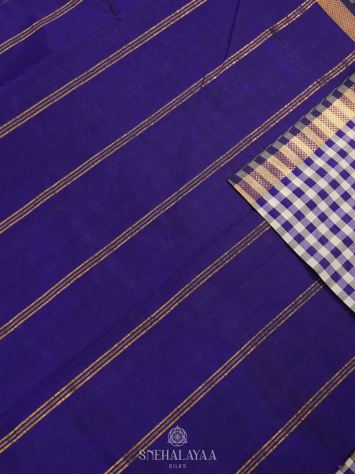 Multicolour Checked Silk Cotton Saree with Paalum Pazhamum Design and Zari Woven Border