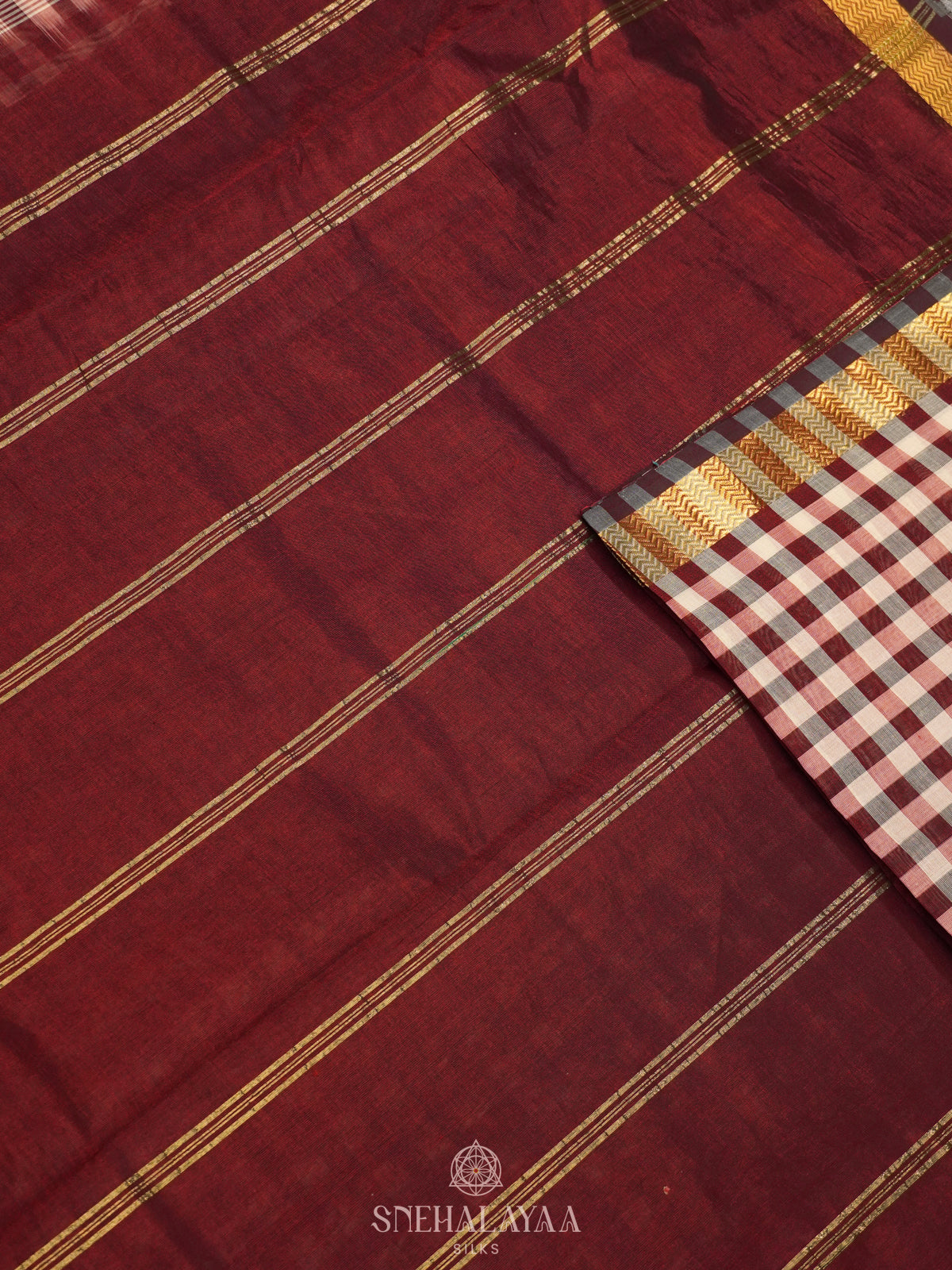 Multicolour Checked Silk Cotton Saree with Paalum Pazhamum Design and Zari Woven Border