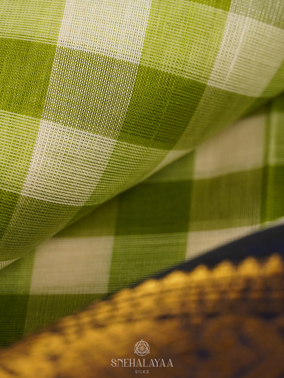 Multicolour Checked Silk Cotton Saree with Paalum Pazhamum Design and Zari Woven Border