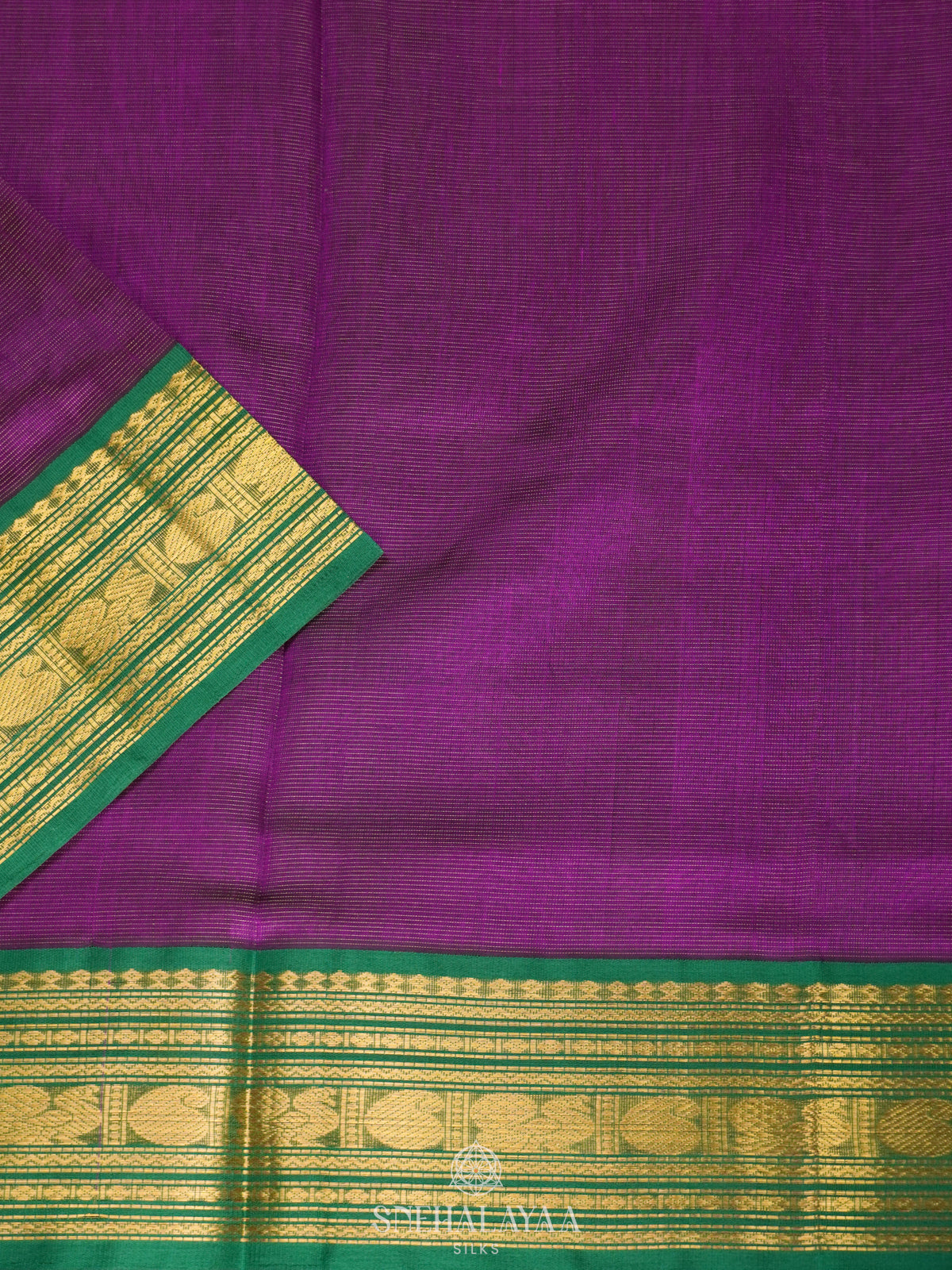 Magenta  Vaira Oosi Kanchi Silk Cotton Saree