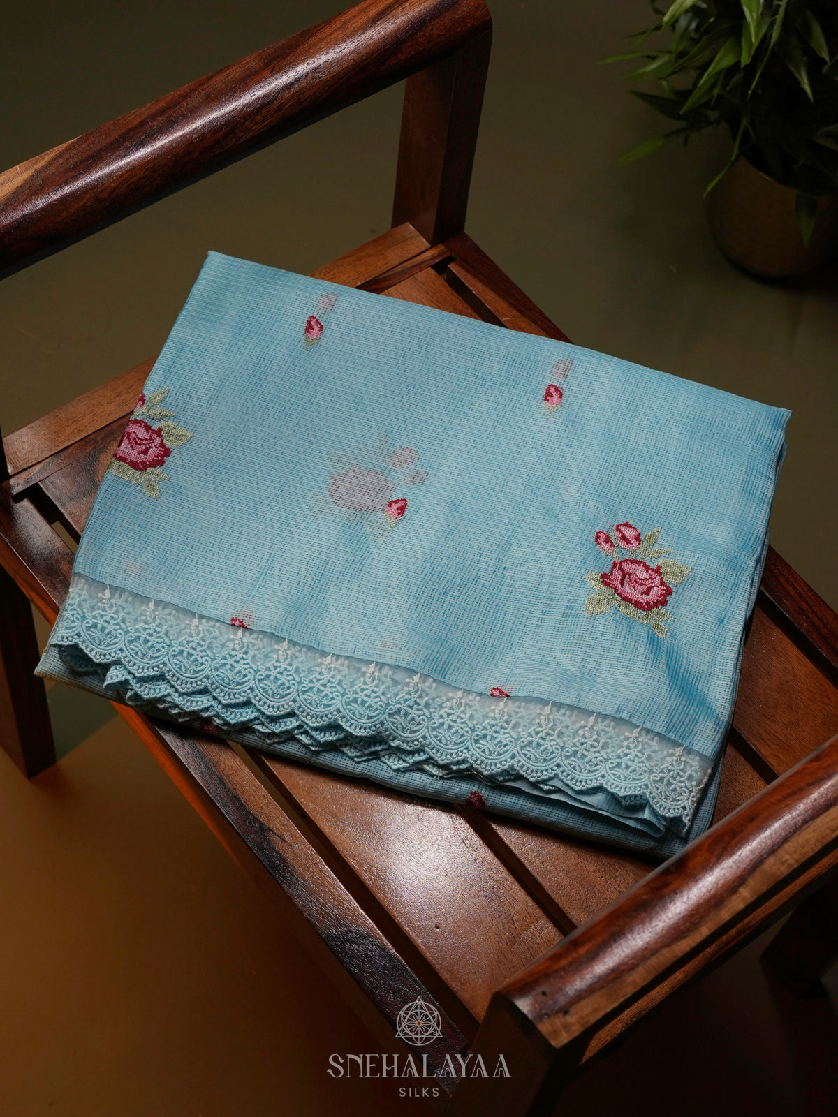 Sky Blue Kota Saree