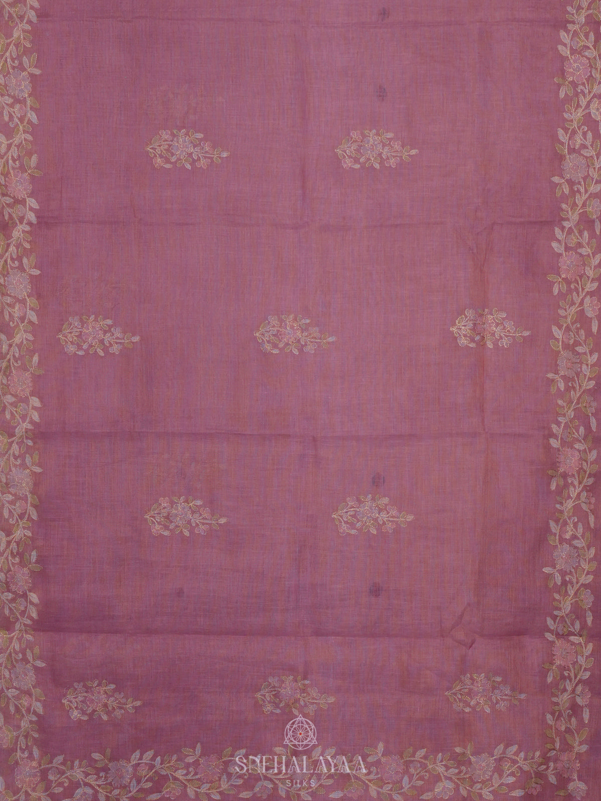 Pale Pink Linen Saree