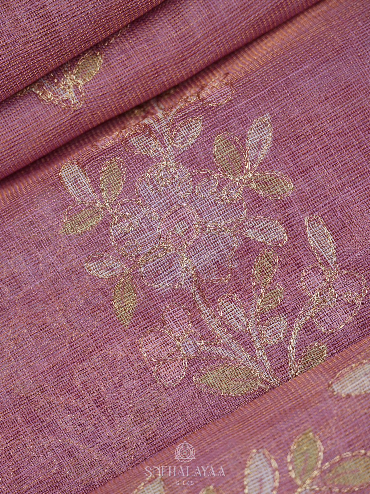 Pale Pink Linen Saree