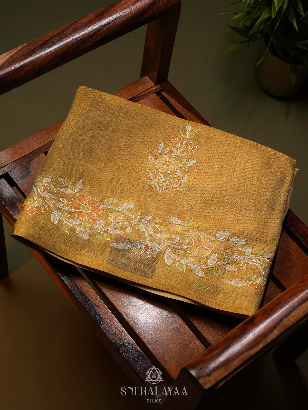Yellow Linen Saree