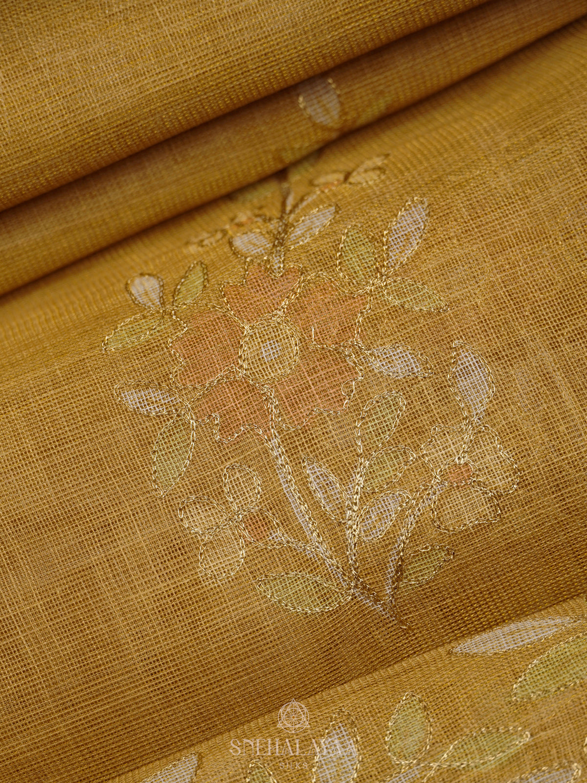 Yellow Linen Saree