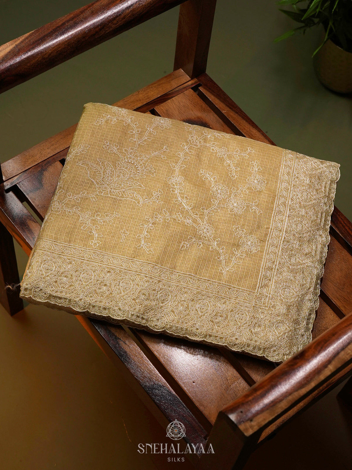 Pale Yellow Kota Saree