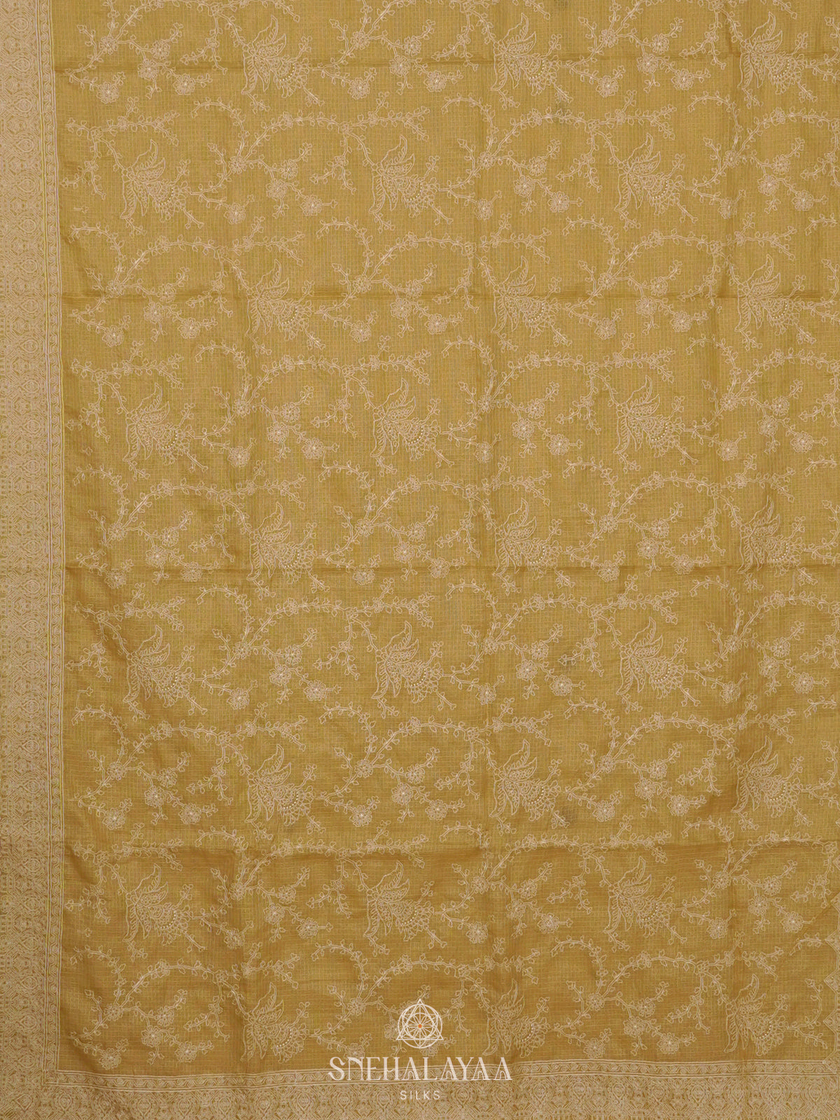 Pale Yellow Kota Saree