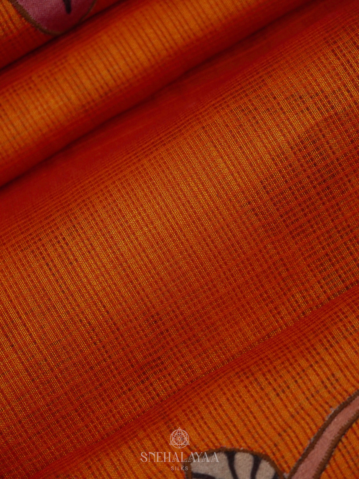 Rust Orange Kota Saree