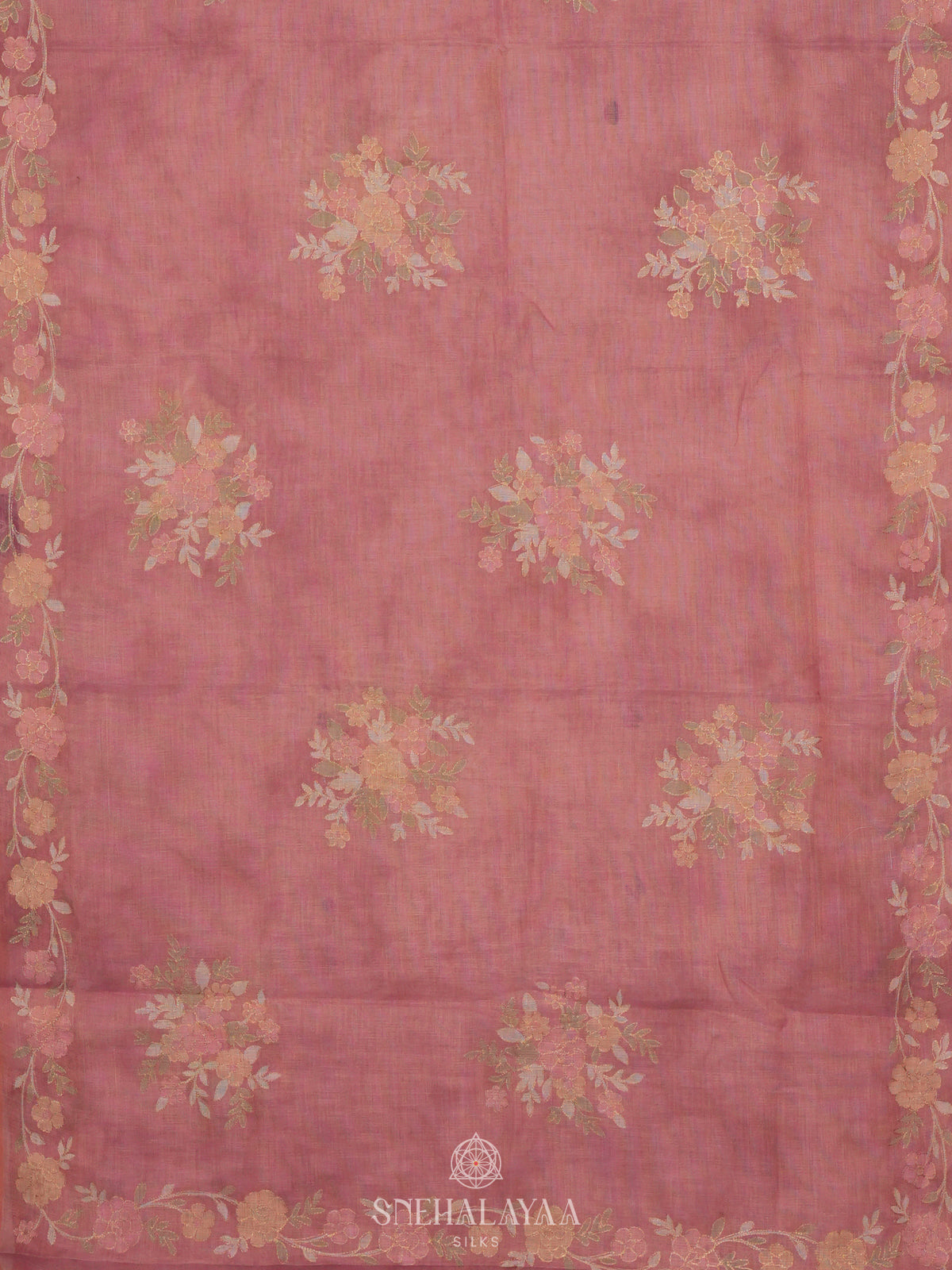 Pale Pink Linen Saree
