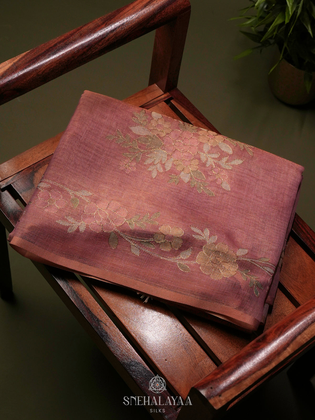 Pale Pink Linen Saree