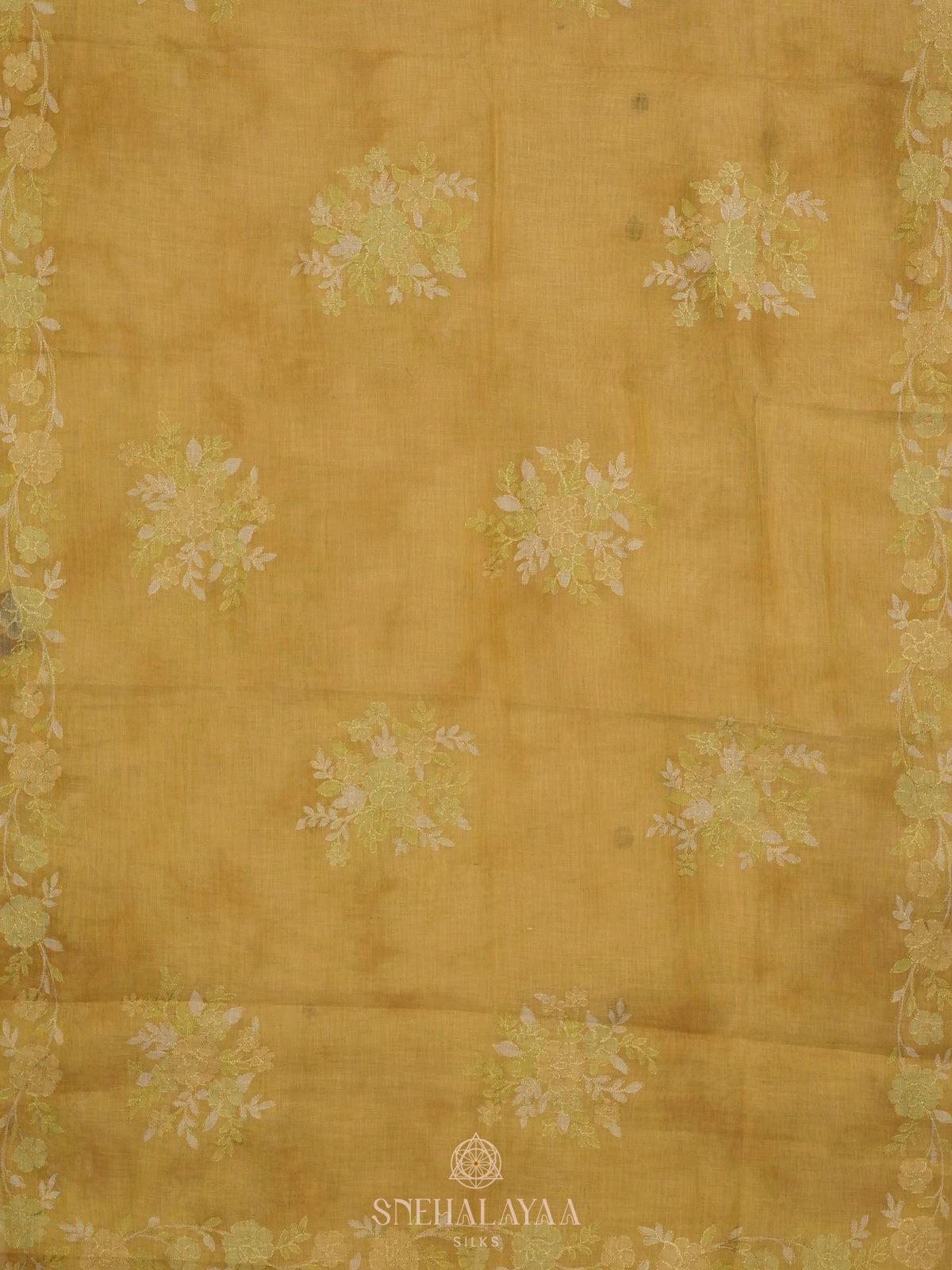 Yellow Linen Saree