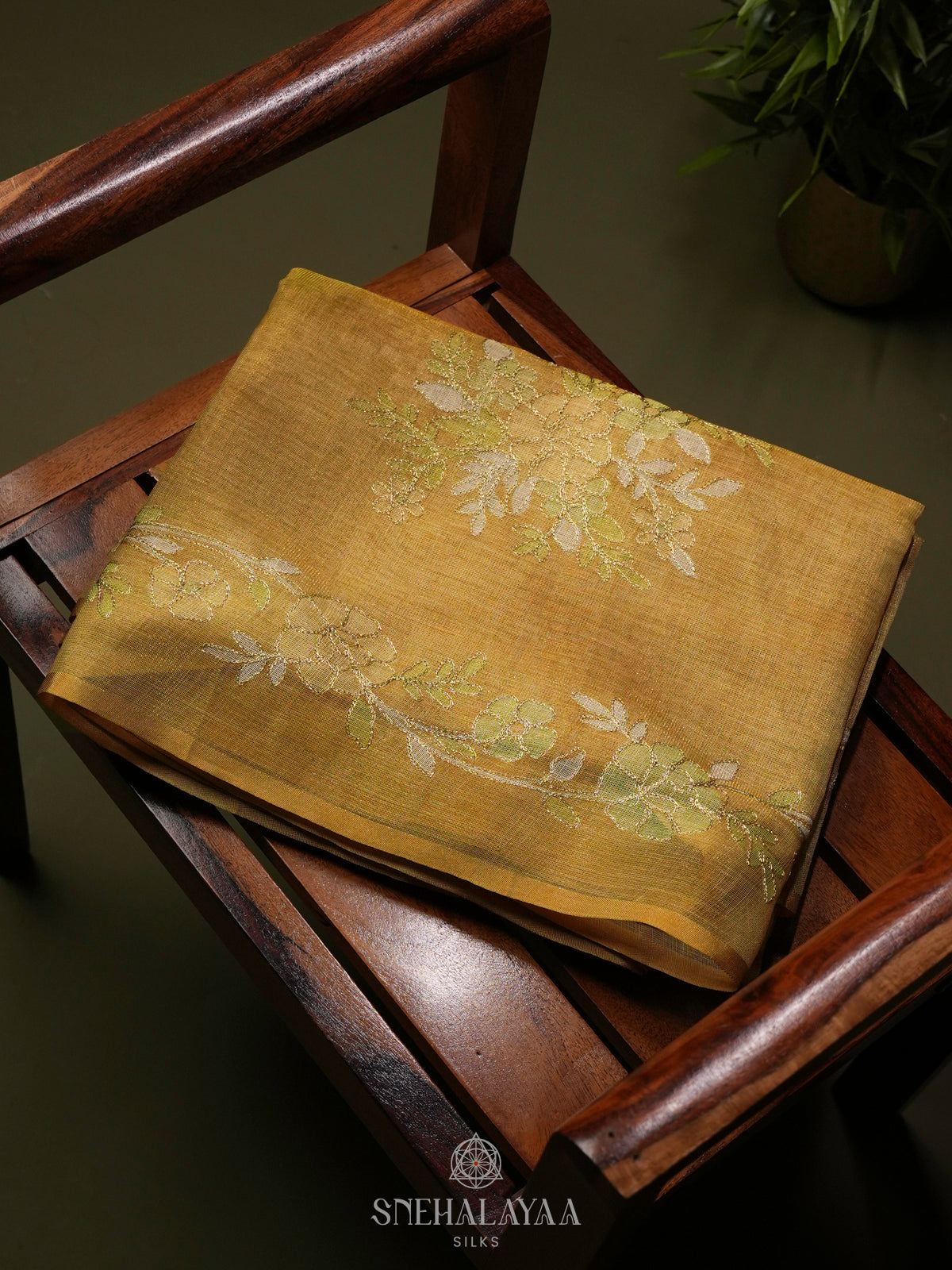 Yellow Linen Saree