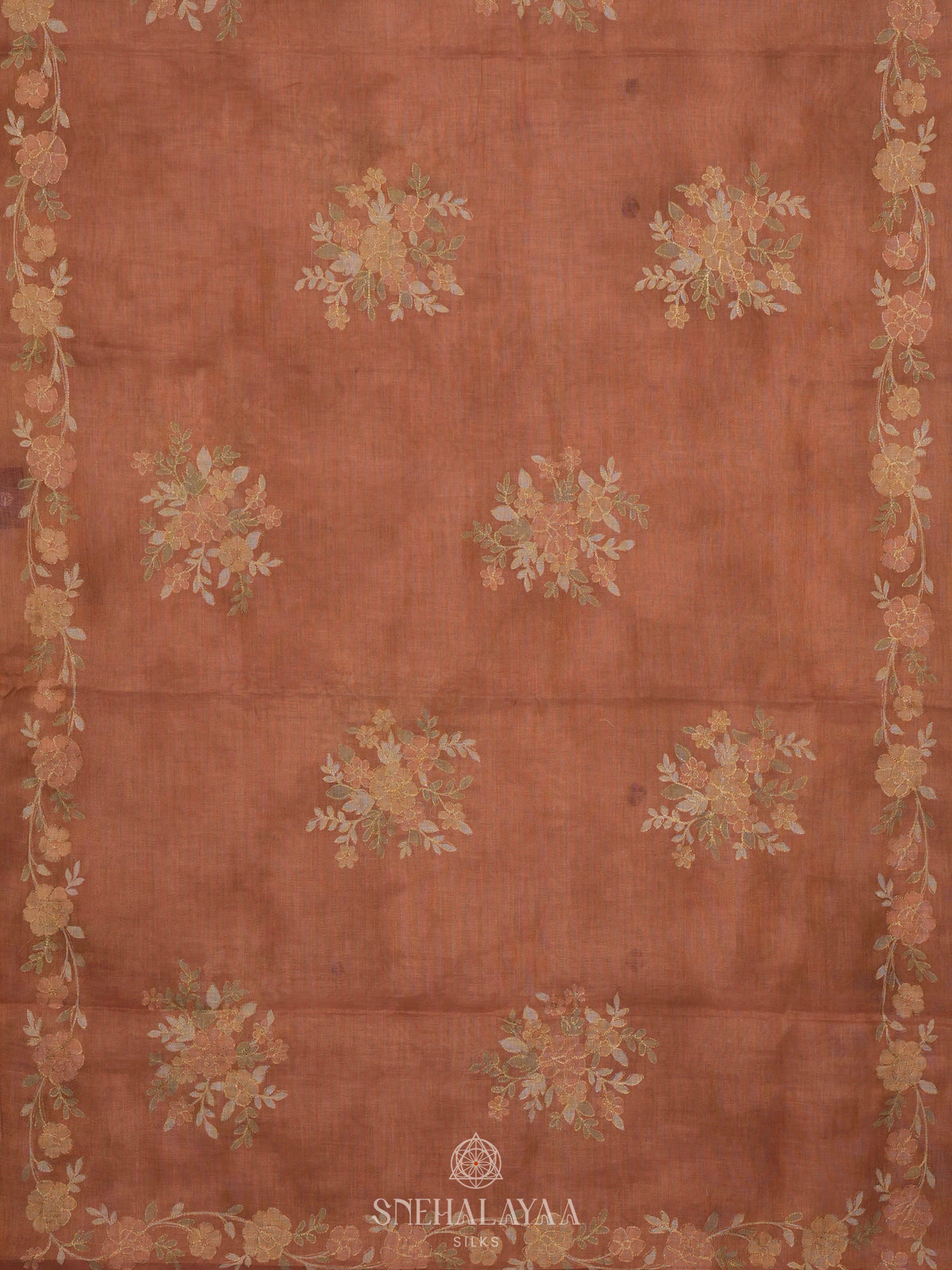 Peach Linen Saree