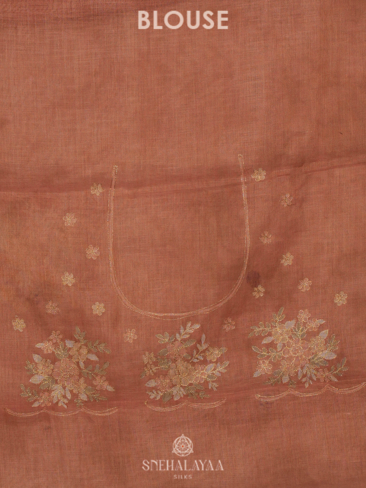 Peach Linen Saree