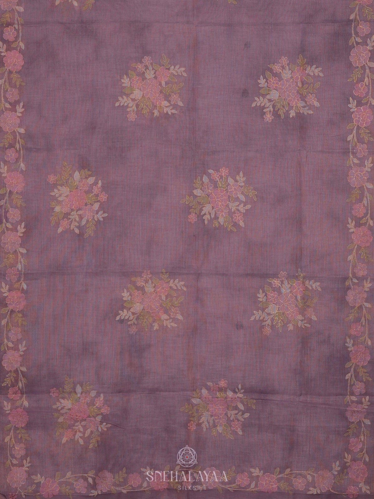 Purple Linen Saree