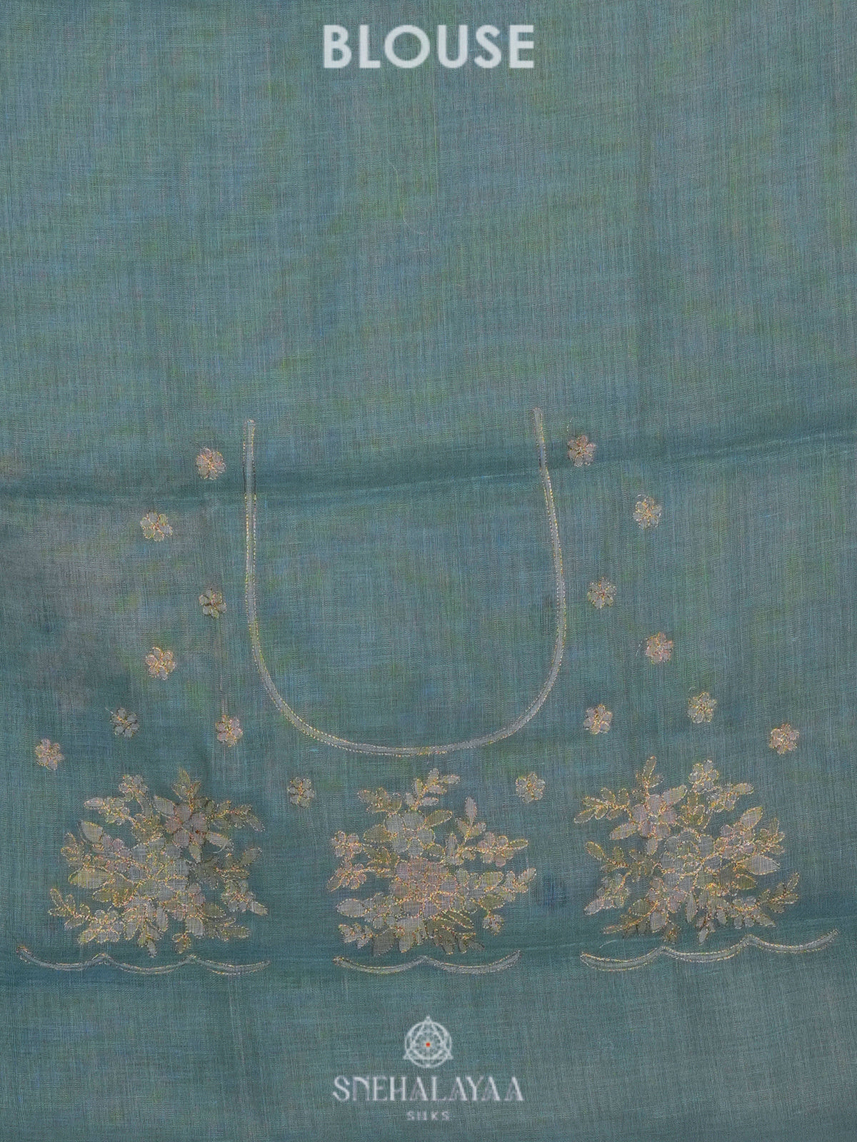 Teal Green Linen Sraee