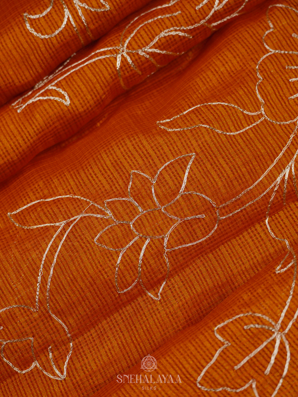 Rust Orange Kota Saree