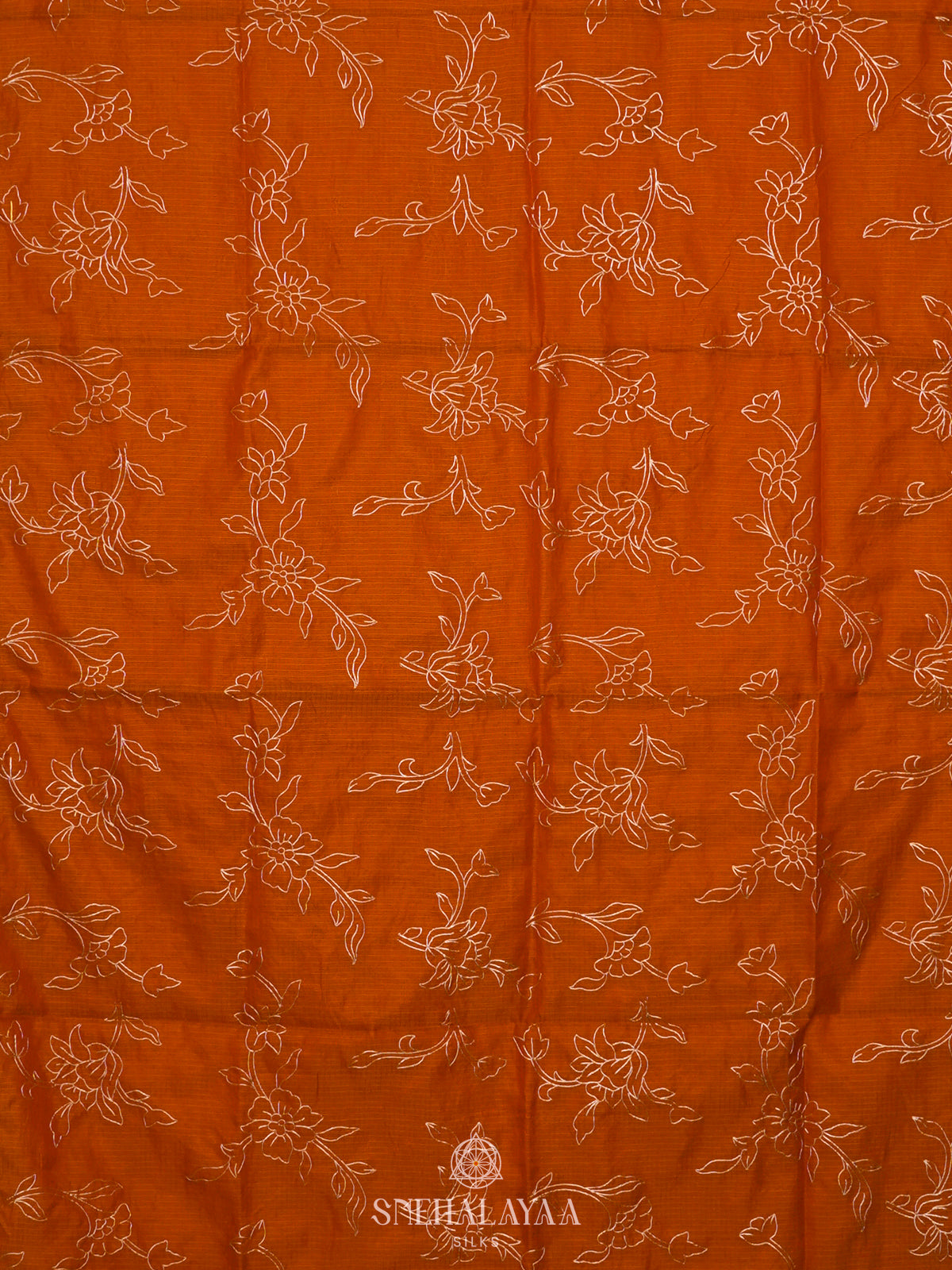 Rust Orange Kota Saree