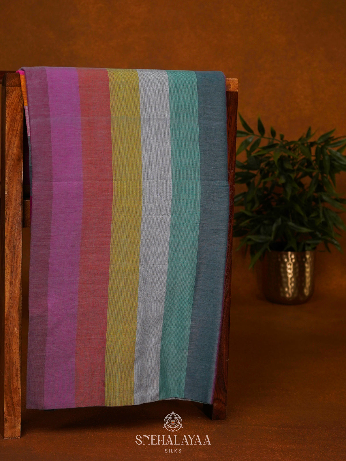 Multicolour Mul Cotton Saree