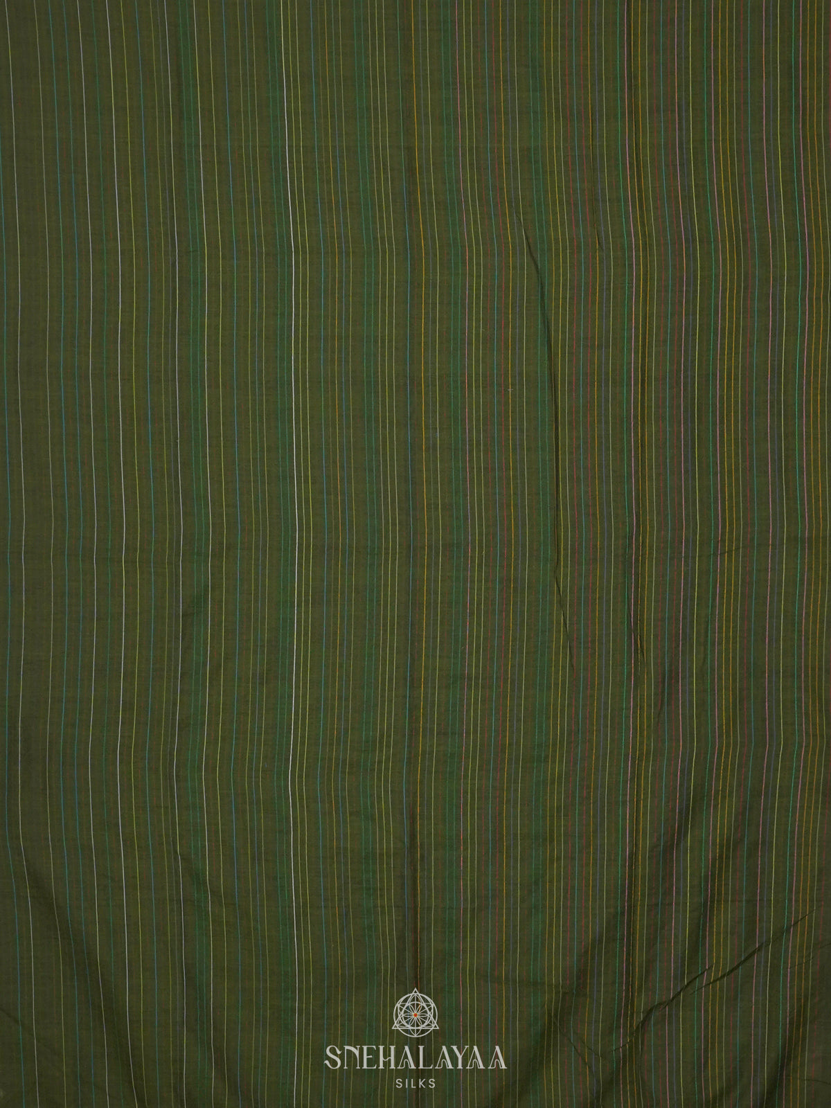 Olive Green Mul Cotton Saree