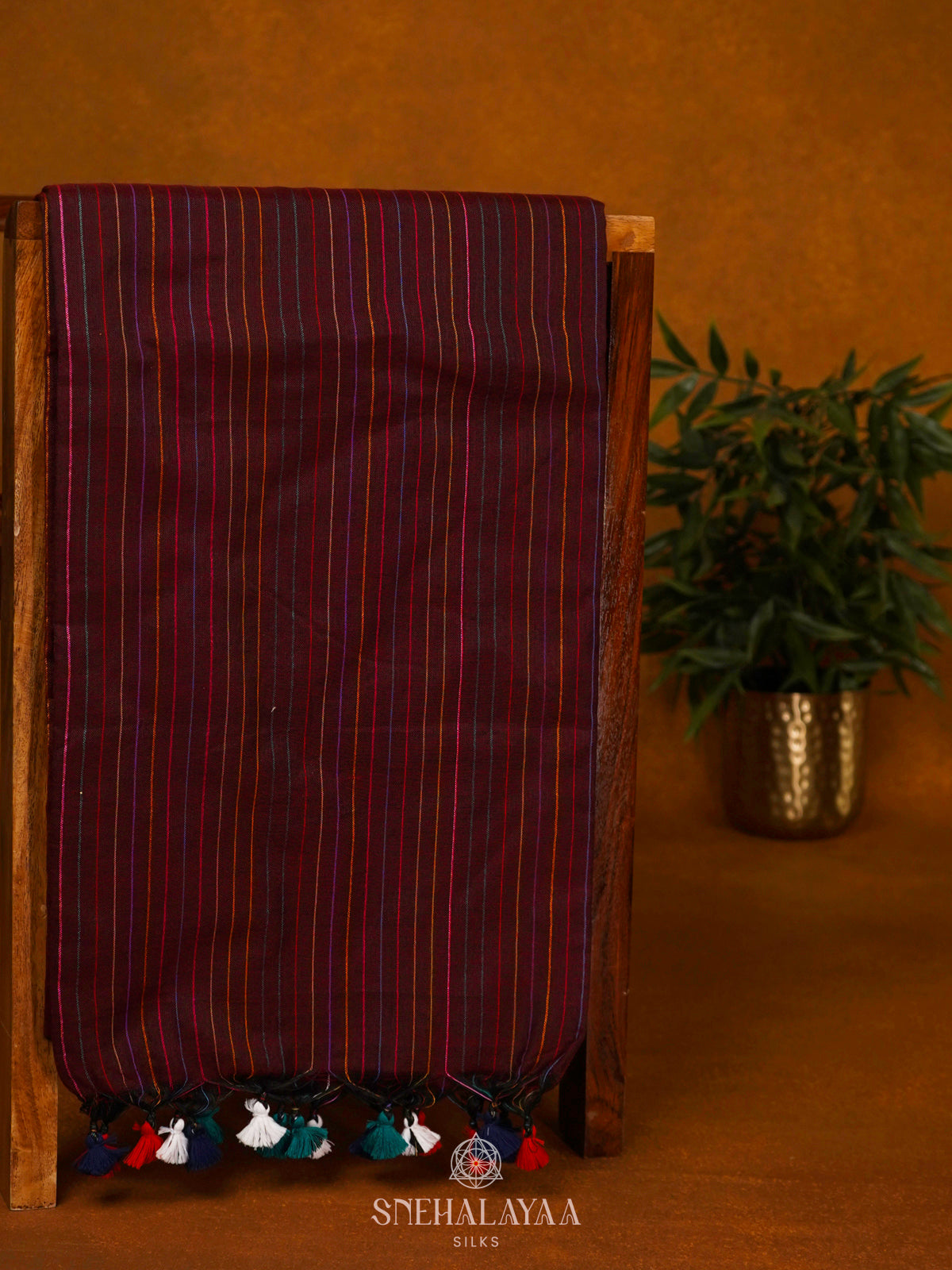 Maroon Mul Cotton Saree