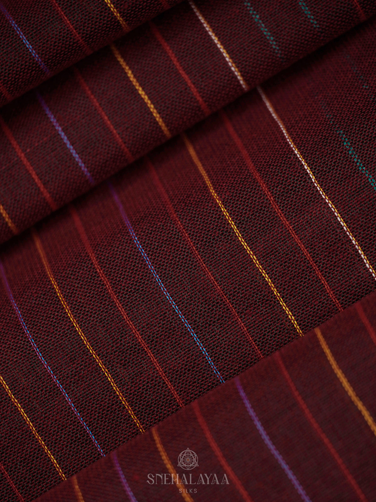 Maroon Mul Cotton Saree