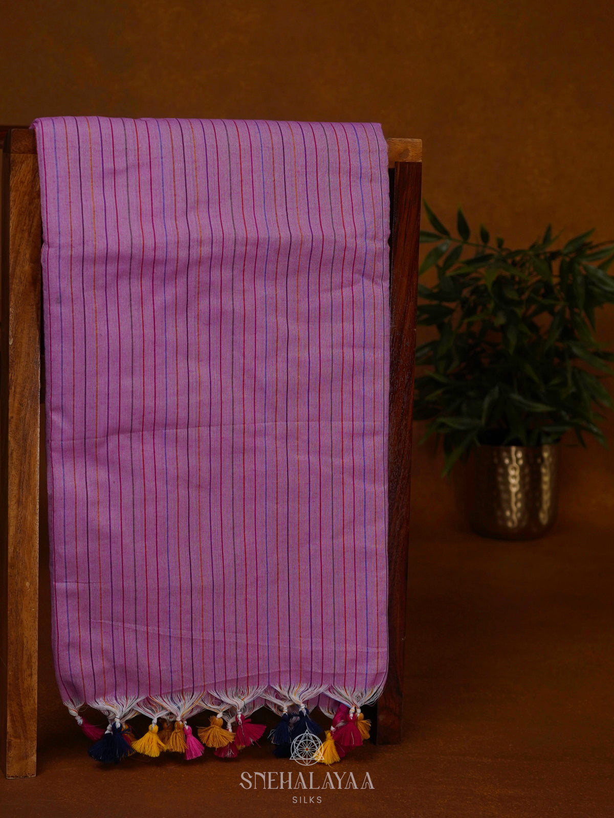 Lavender Mul Cotton Saree
