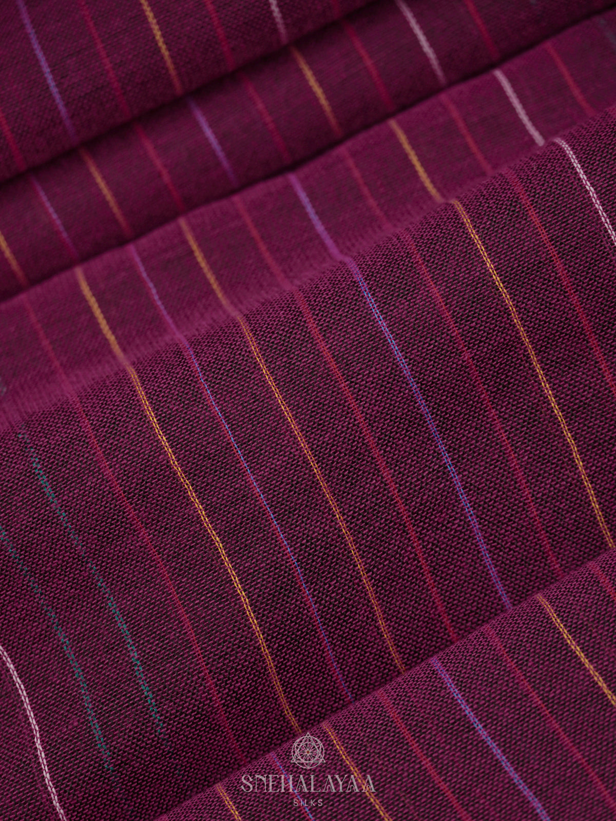 Magenta Mul Cotton Saree