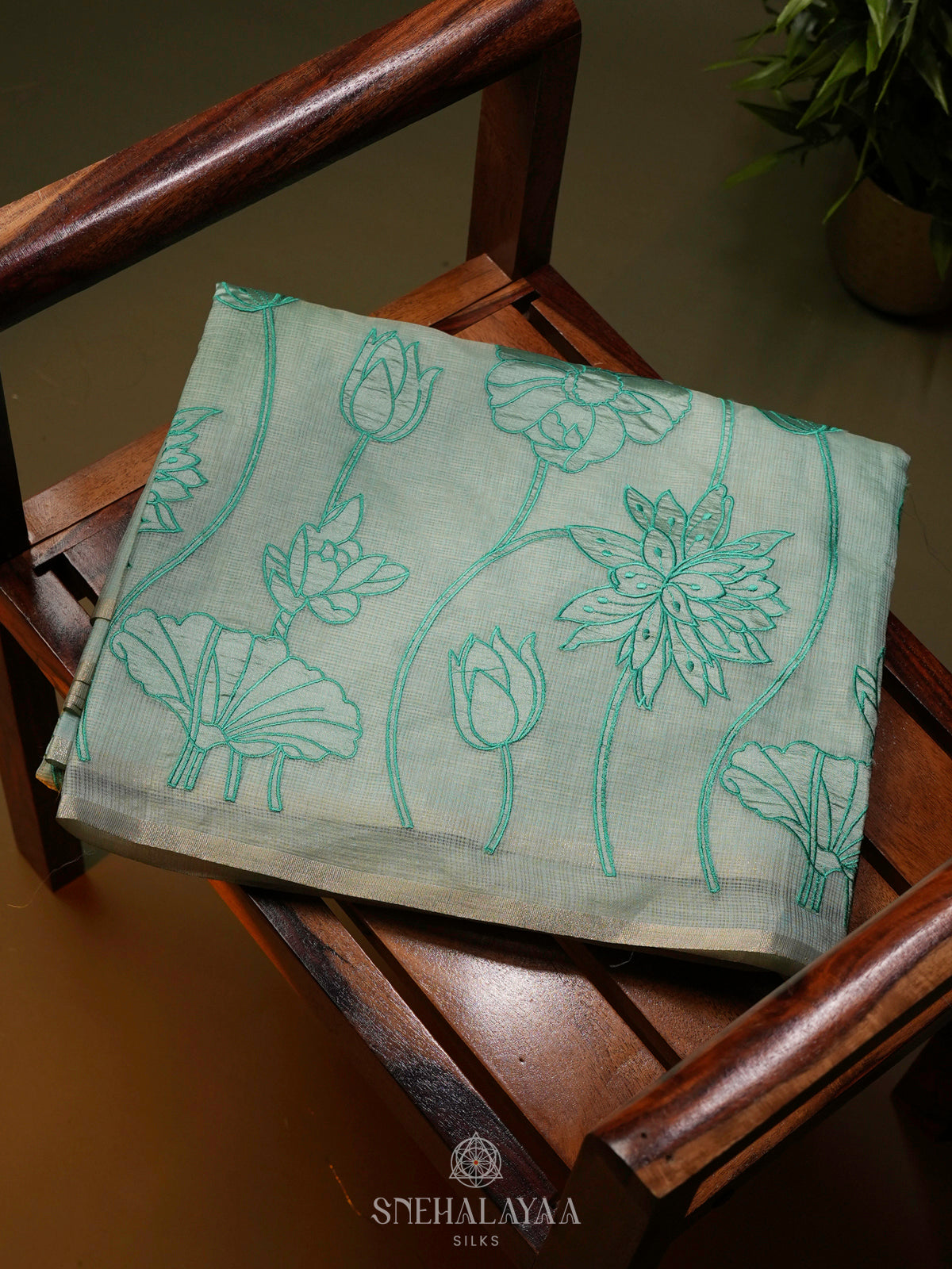 Teal Green Kota Saree