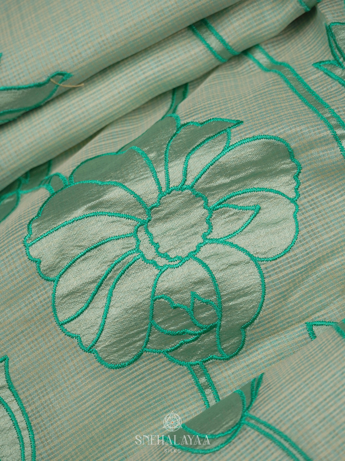 Teal Green Kota Saree