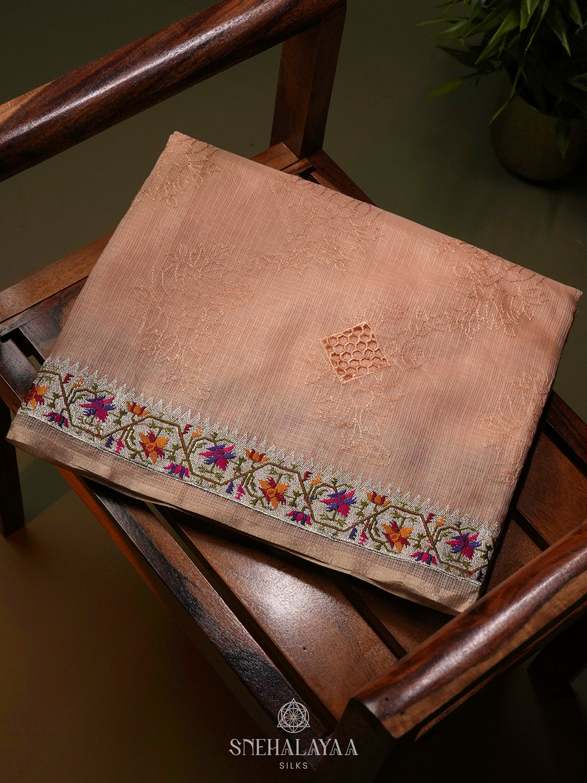 Peach Kota Saree