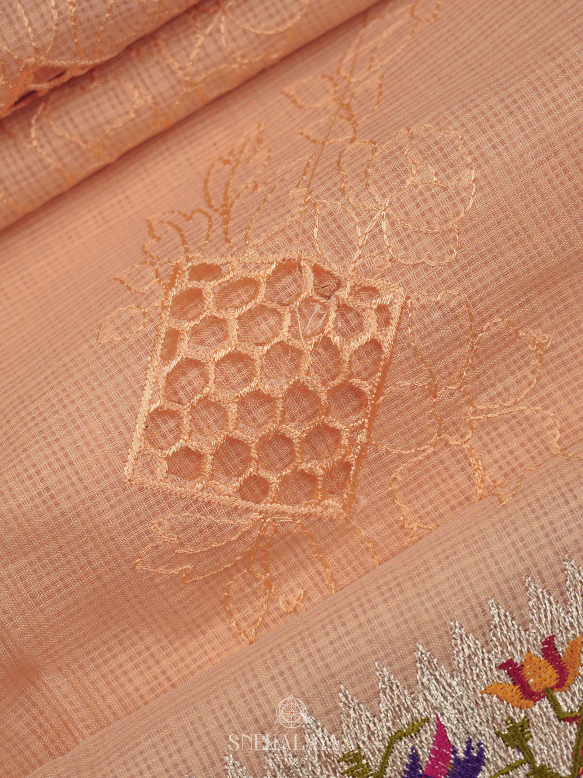 Peach Kota Saree