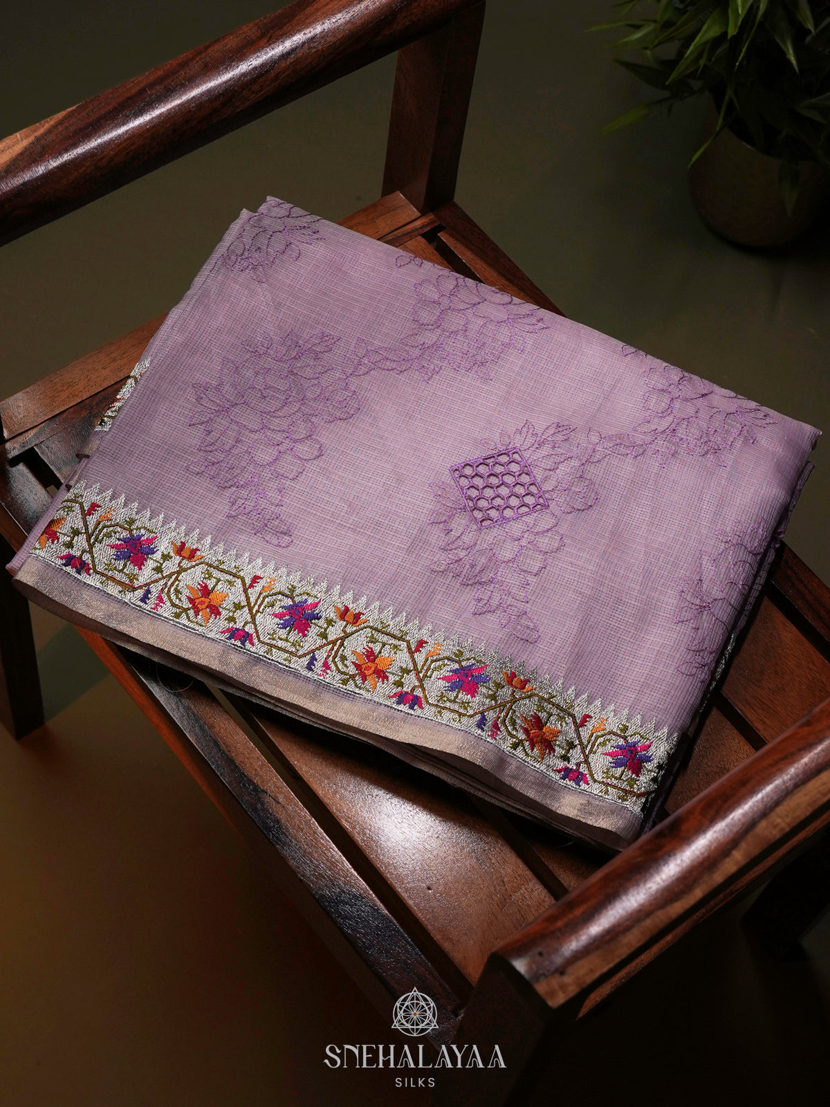 Lavender Kota Saree