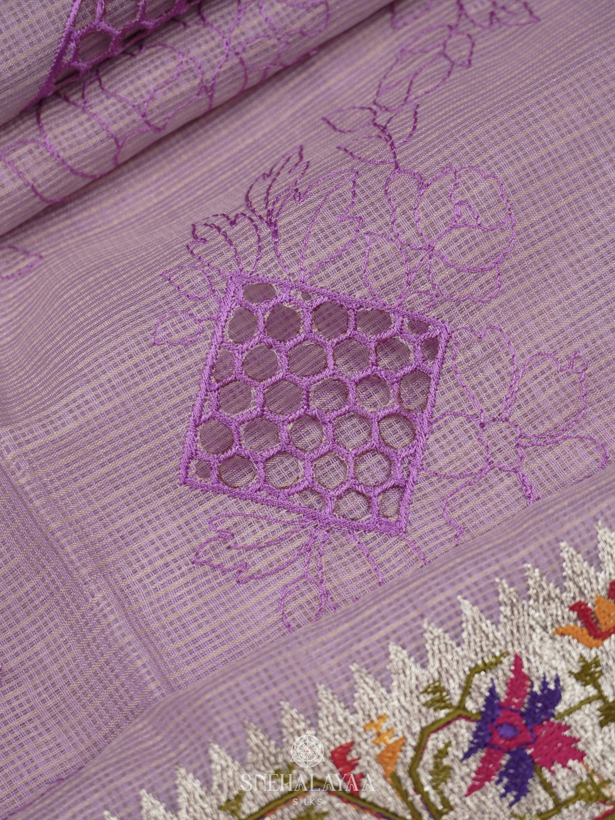 Lavender Kota Saree