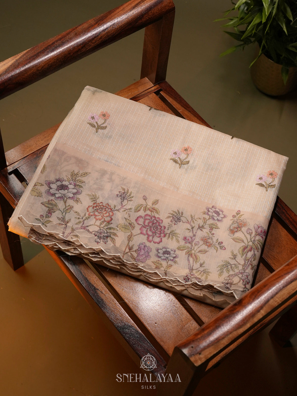 Cream Kota Saree