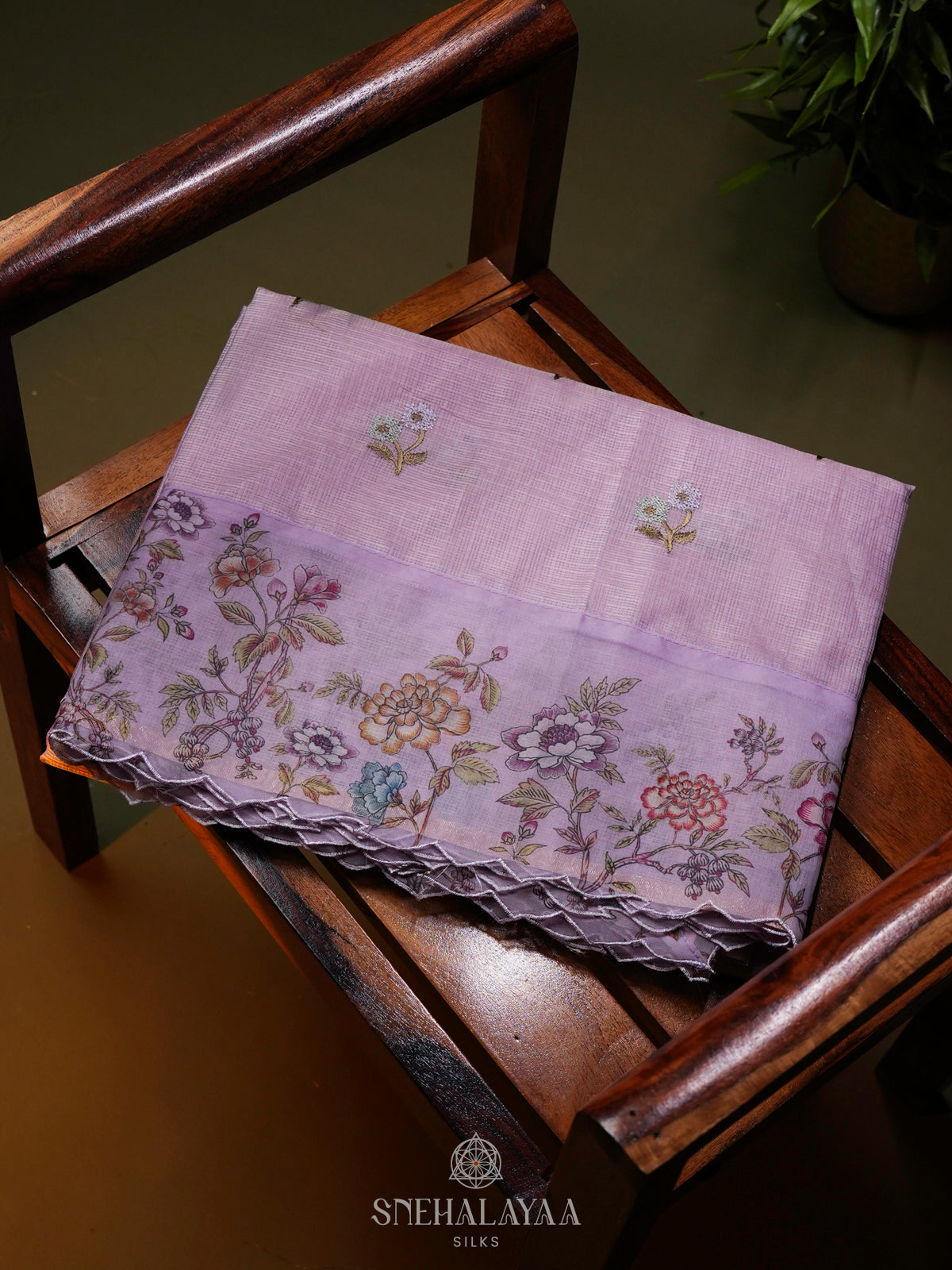 Lavender Kota Saree