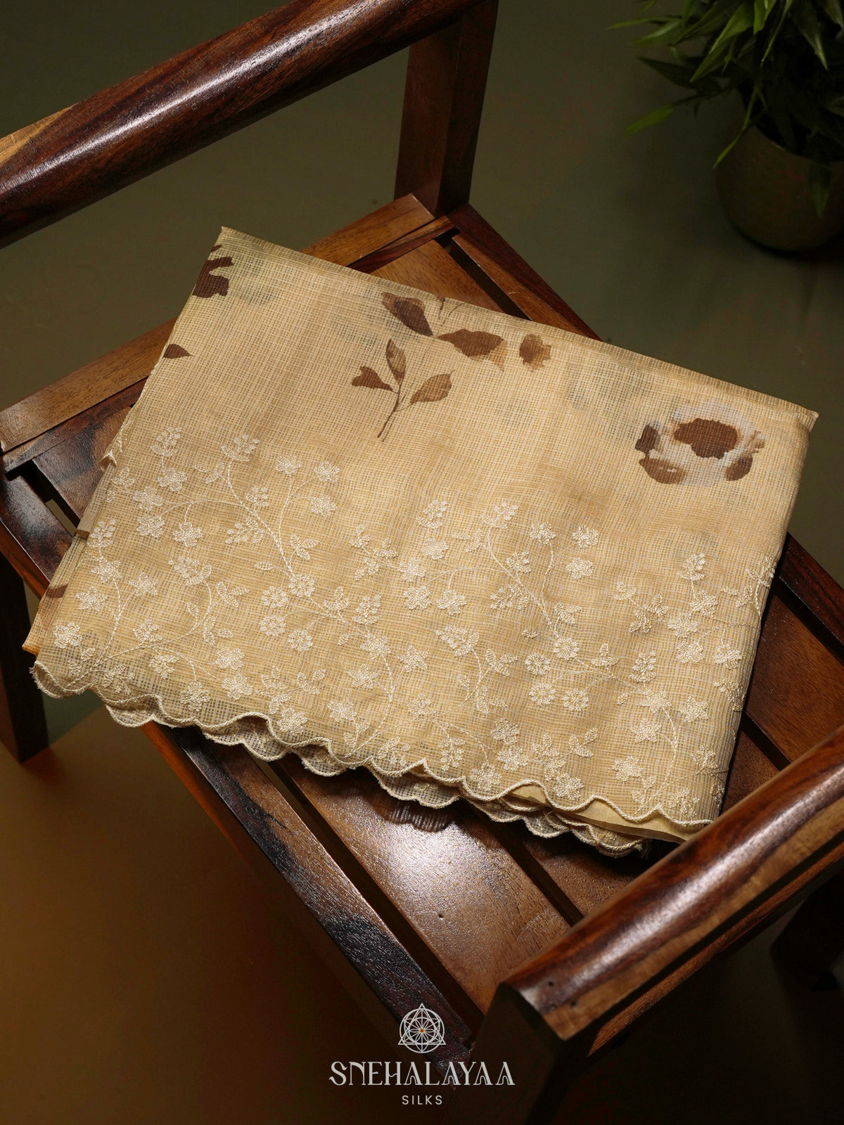 Pale Yellow Kota Saree