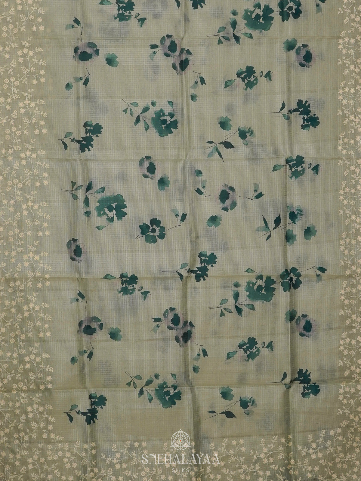 Pale Green Kota Saree