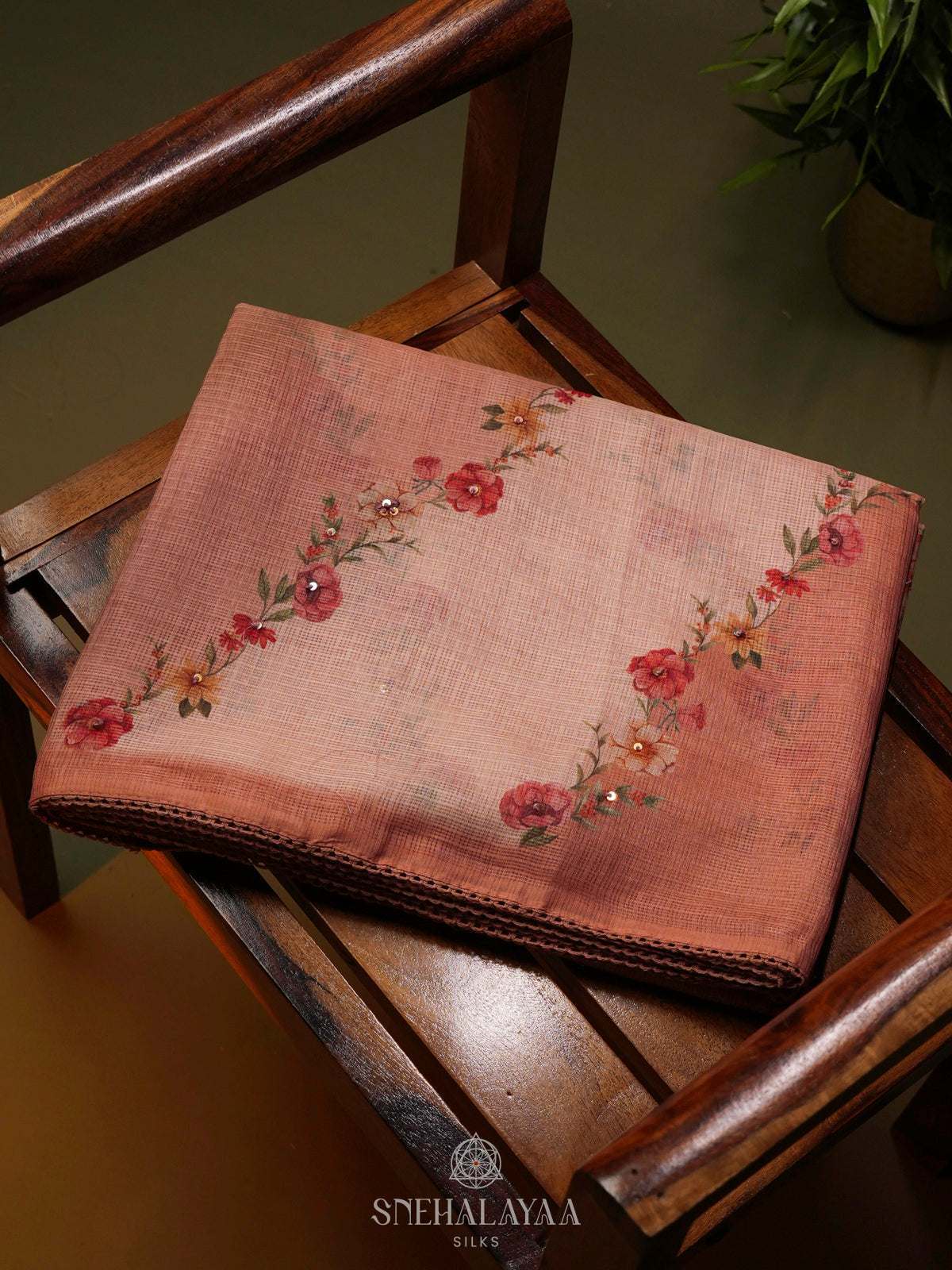 Peach Kota Saree
