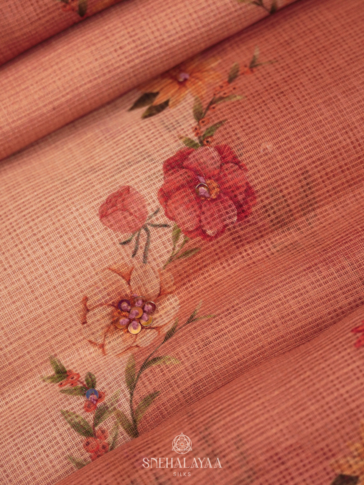 Peach Kota Saree