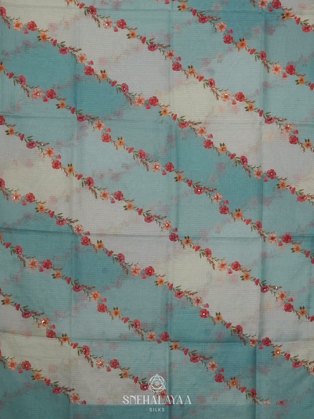 Pale Blue Kota Saree