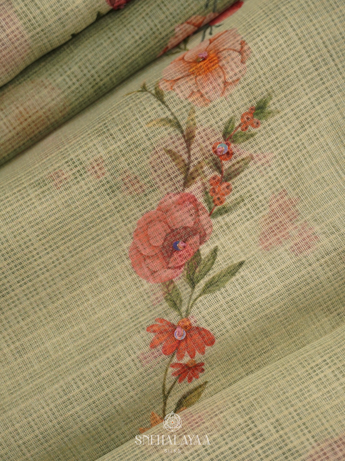 Pale Green Kota Saree