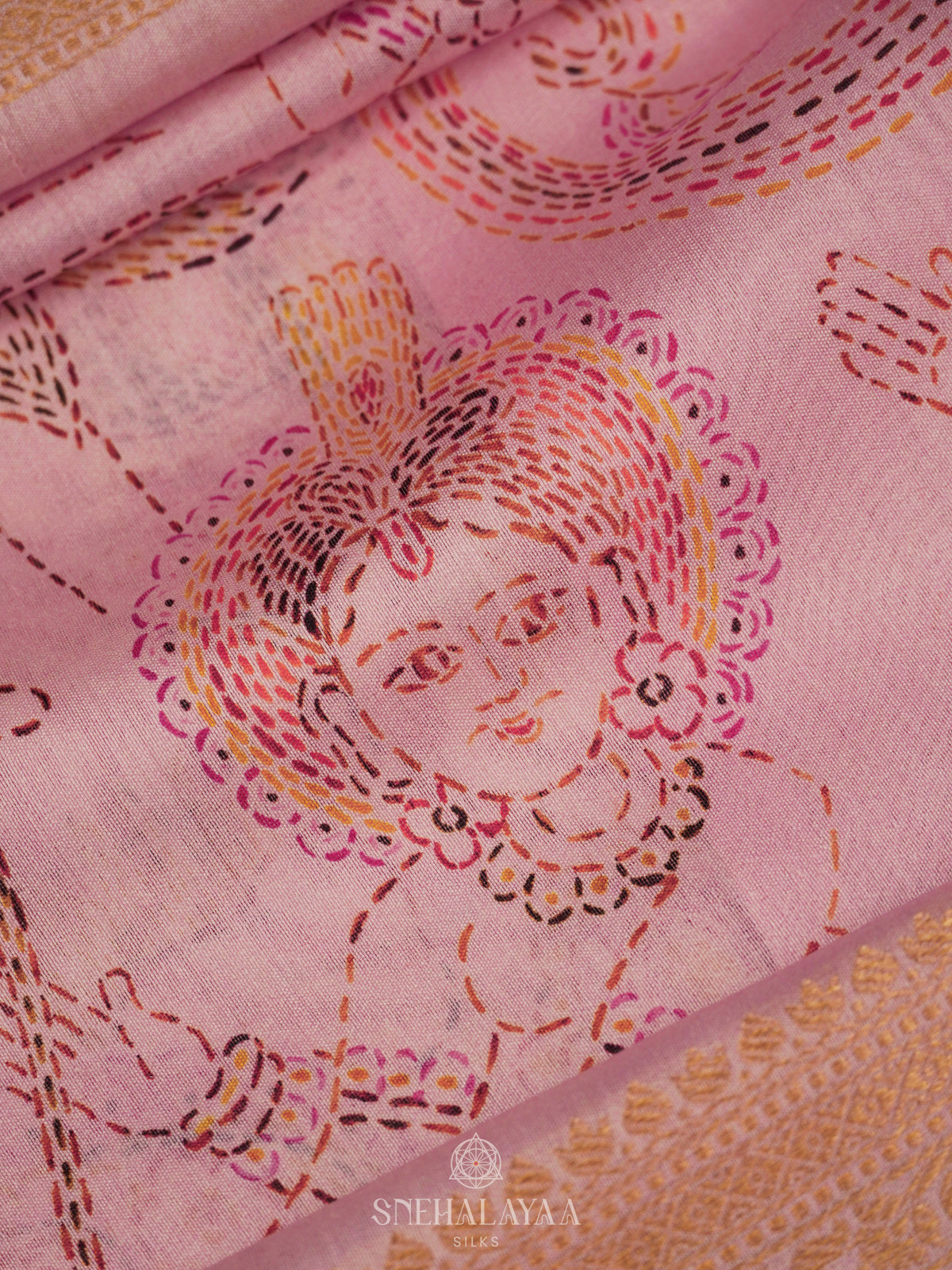 Pale Pink Chanderi Saree