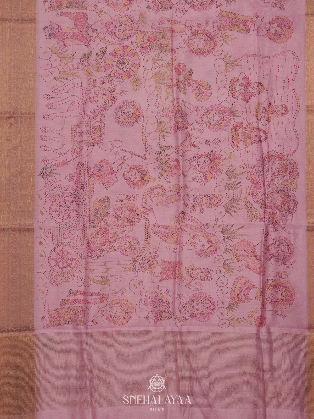 Pale Pink Chanderi Saree