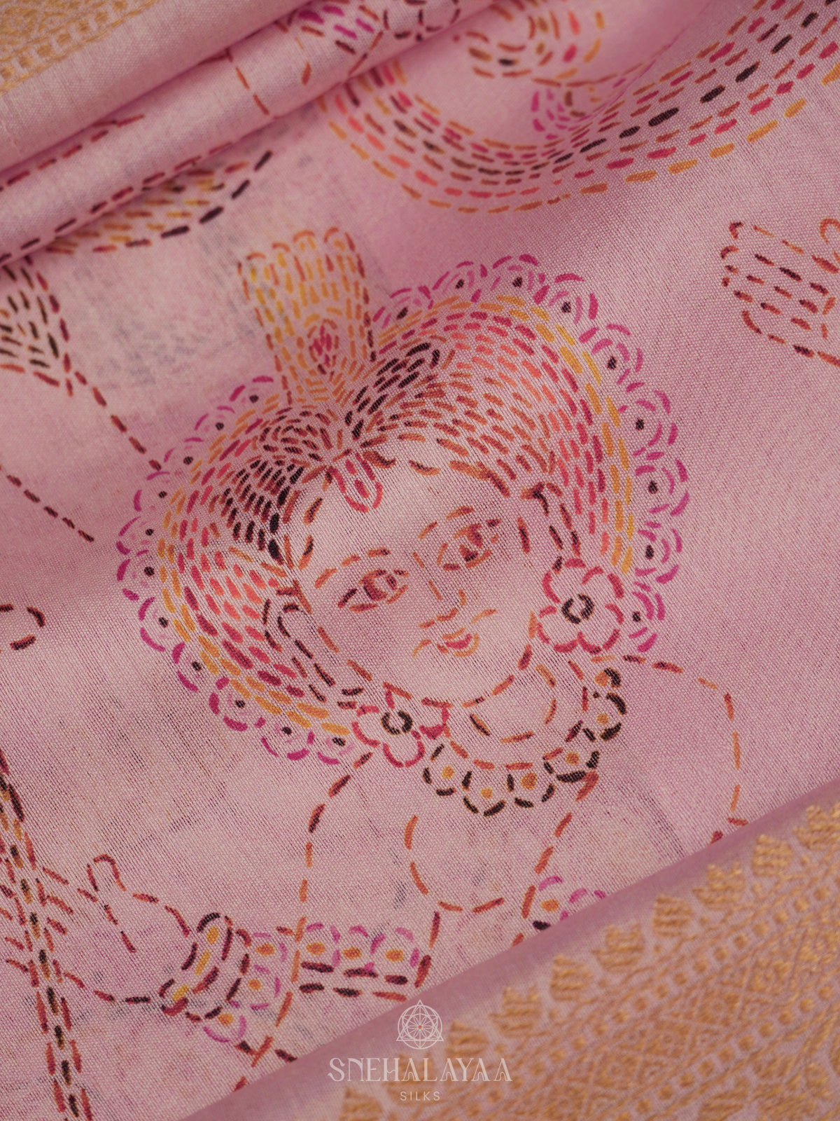 Pale Pink Chanderi Saree